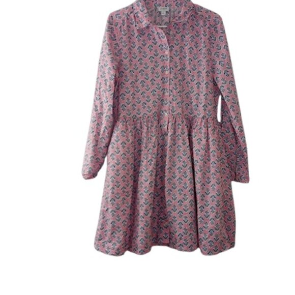 J. Crew Womens Collared Mini Shirt Dress Pink Floral Printed Poplin 12 - Picture 1 of 3